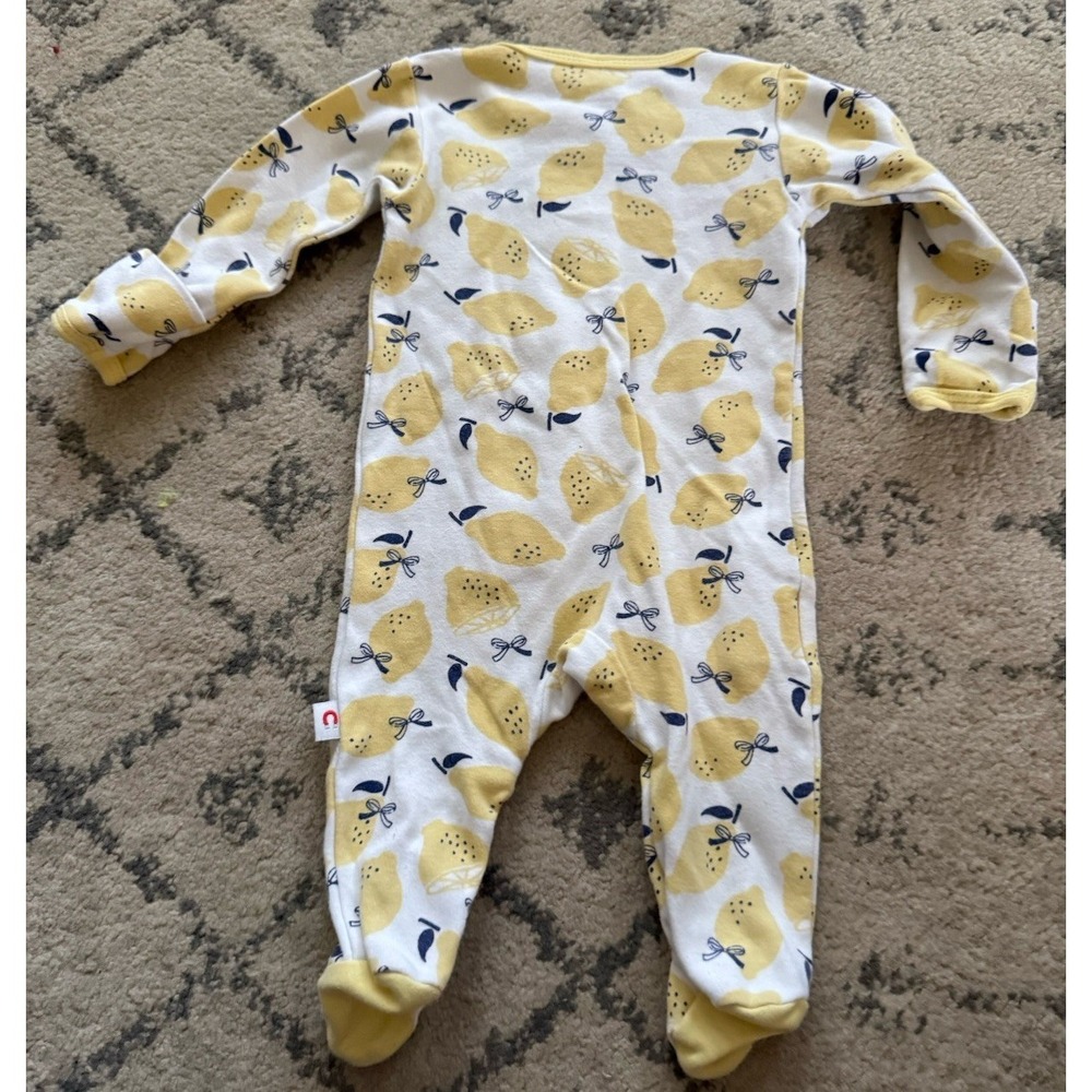 Magnetic Me 100% Cotton White Yellow Lemon Footie One-Piece Newborn 5-8 lb - Picture 7 of 7